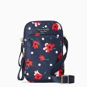 Kate Spade Chelsea Whimsy Floral North South Dual Zip iphone Crossbody